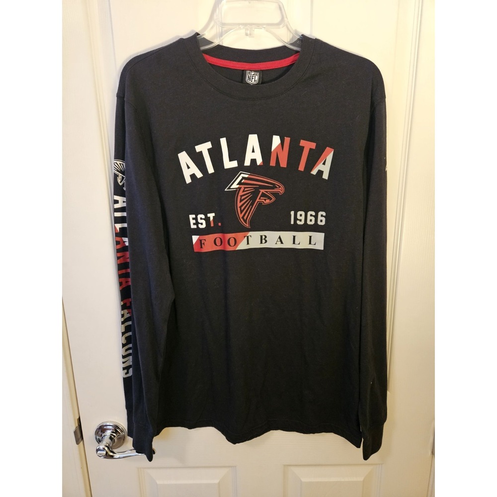 NWT Atlanta Falcons Football NFL Team Apparel Black Long Sleeve T-Shirt, Med